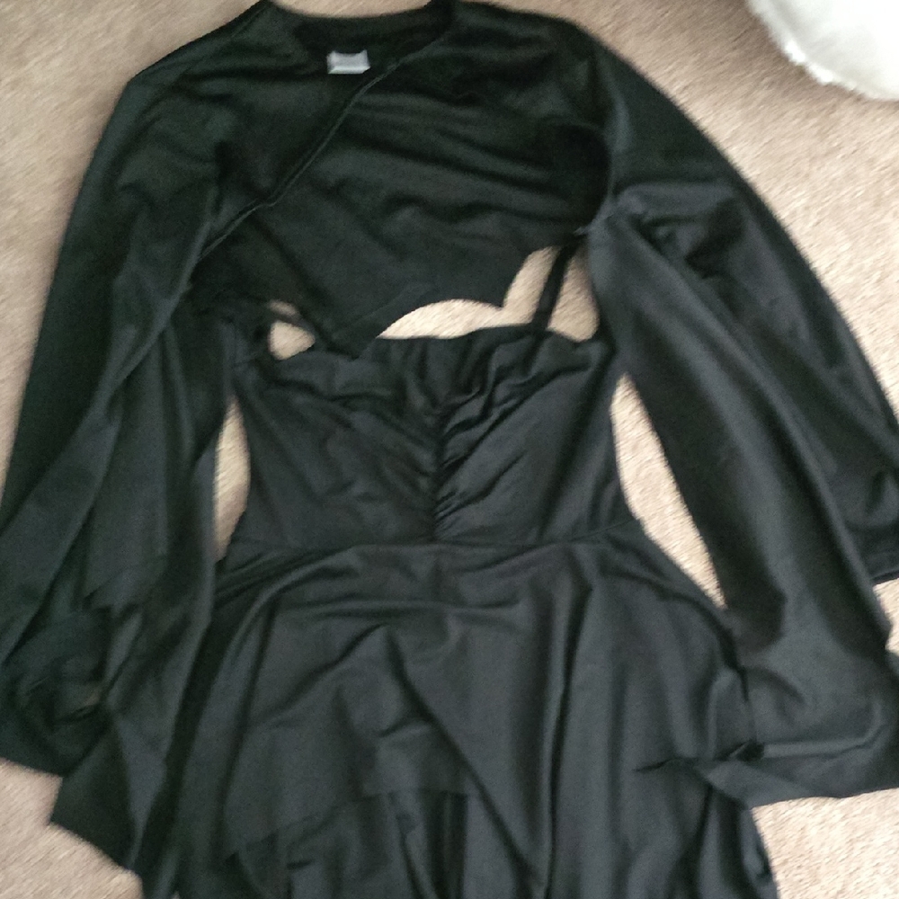 Goth Black Women's Dress - halloween rave festival party gothic